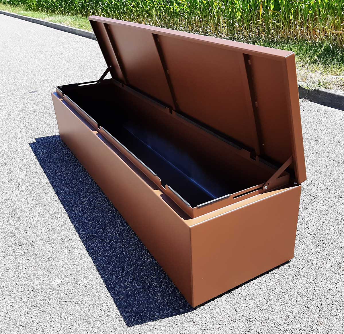 Large watertight garden storage chest STEELAB - Outdoor bench and chest